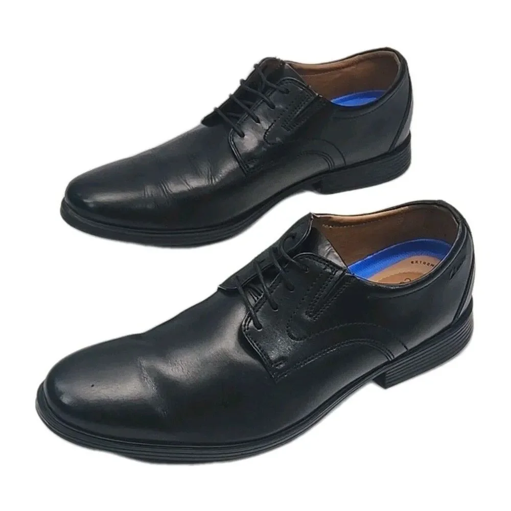 Clarks Collection Dress Shoe Extreme Comfort Oxford Black Leather Men Size 12